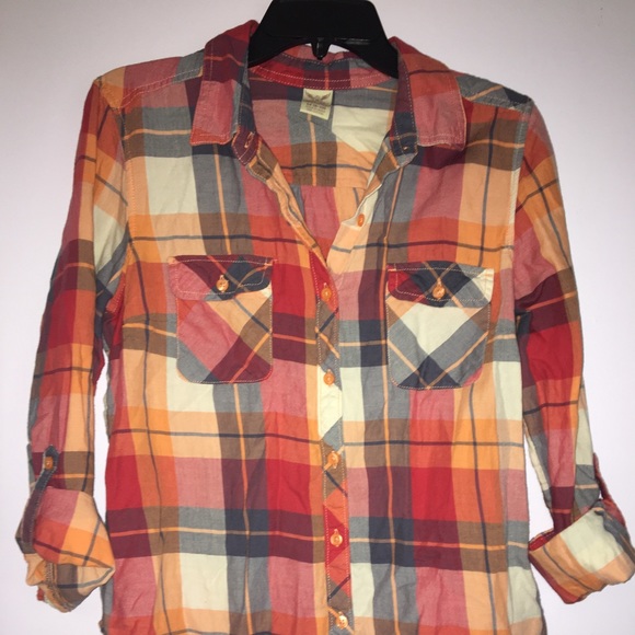 Tops - Orange/red flannel. In great condition!